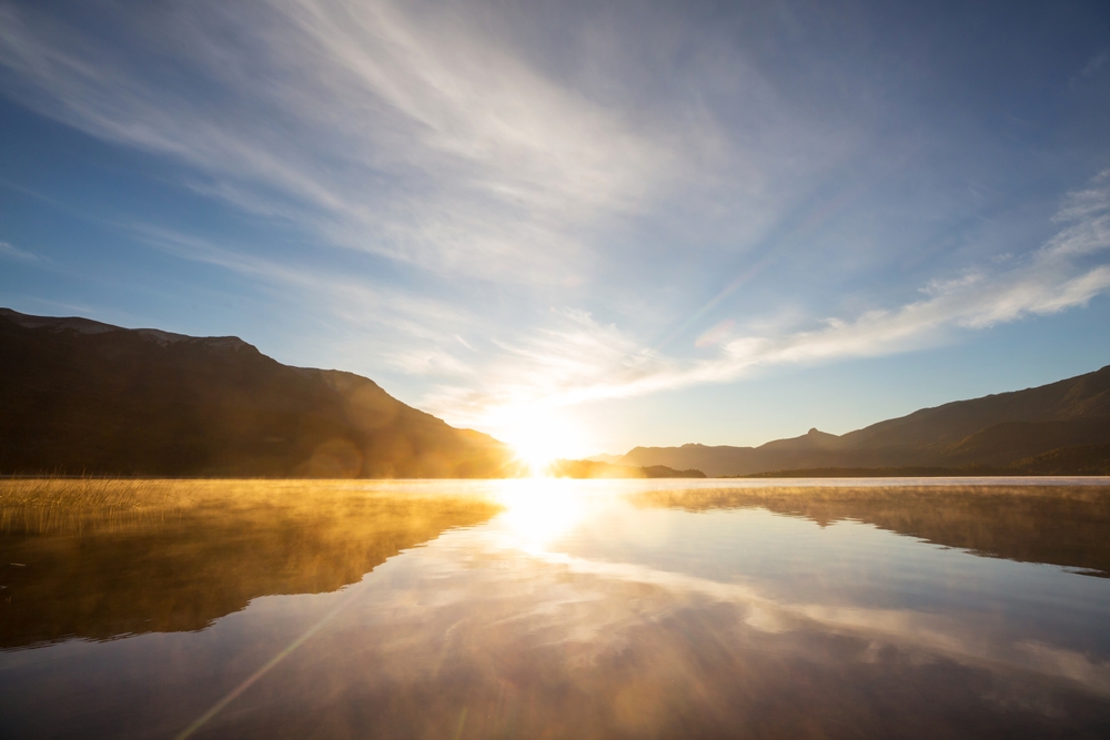Sunrise,Scene,On,Beautiful,Serene,Lake.,Beautiful,Natural,Background.,Brazil,